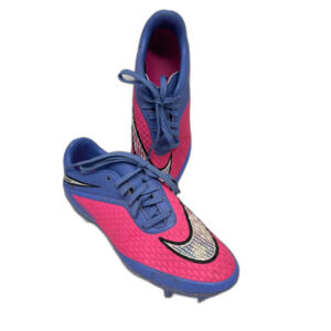 Nike JR Hypervenom Phelon Youth Soccer Cleats Size 7 Womens Blue Pink 599062 641